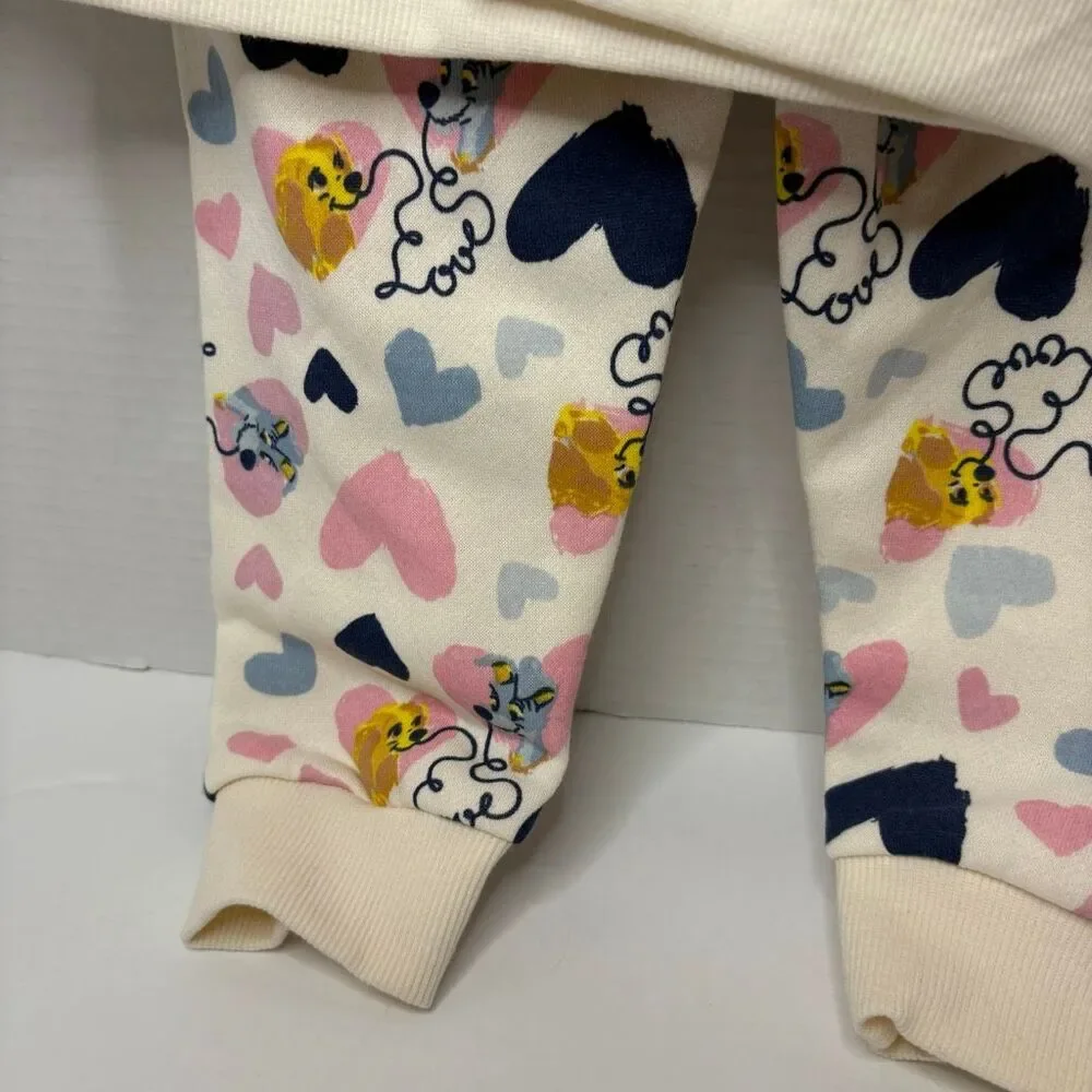 Disney Lady and the Tramp Toddler Girl Sweatshirt Pant Set Love Multicolor 2T